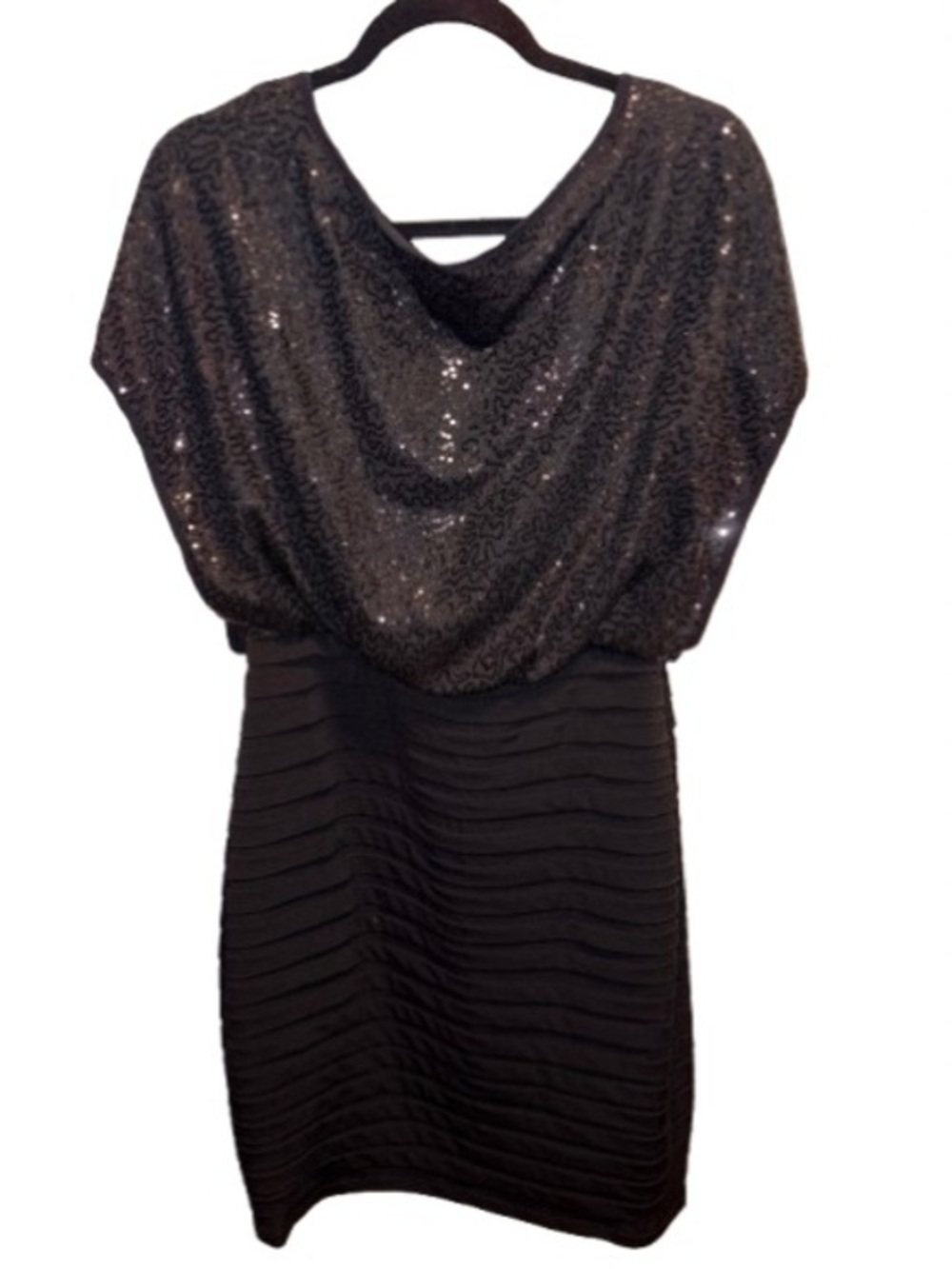 Melrose Black Sequin Blouson Cocktail Dress size 12
